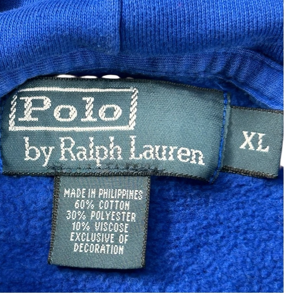 Vintage Polo Ralph Lauren Hoodie – Size XL – Royal Blue Cotton Blend - Picture 7 of 11